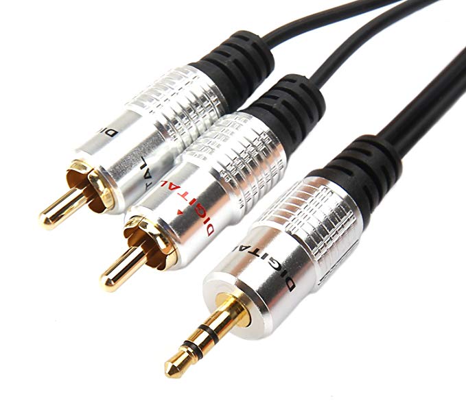 Devinal 10FT(3M) 3.5mm Male to RCA Male Audio Gold Plated Cable, Y Adapter Splitter, AUX Auxiliary Headphone Jack Plug Converter to Left/Right Stereo 2 RCA Wire Cord
