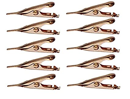 Corpco Micro Toothless Alligator Test Clips, Copper Plated with Smooth Microscopic Tip, 5amp (10 Pack)