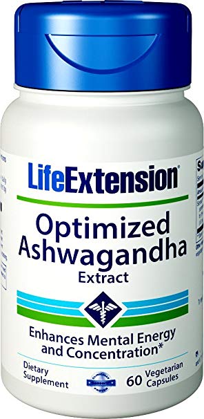 Life Extension Optimised Ashwagandha Extract (125mg, 60 Vegetarian Capsules)