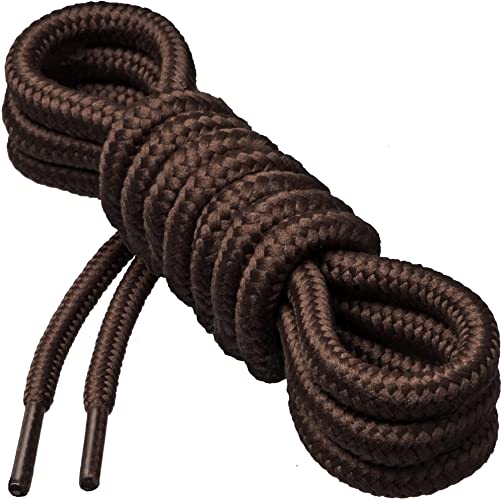 Birch 1/5" Thick Tough and Heavy Duty Round Boot laces lace Shoelaces for Boots and Hiking Shoes.