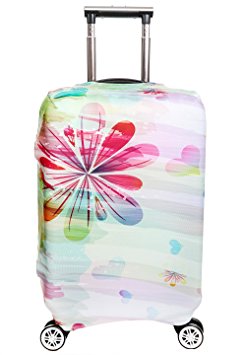 SINOKAL Luggage Protector Cover Suitcase Protective Cover Spandex Elastic Stretch Fabric Fits for 18-20 inch S 22-24 inch 26-28 inch 30-32 inch (Just Sell the Protector)