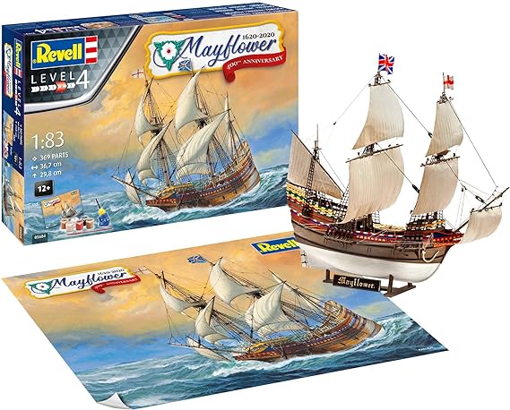 Revell RV05684 Mayflower-400th Anniversary Plastic Model kit, Unpainted