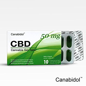 Canabidol CBD Gel-Tabs - 5,000mg Cannabis Sativa L . Single Dose Hemp CBD Oil Supplement - Cannabidiol (10 x 50mg Gel-Tabs)