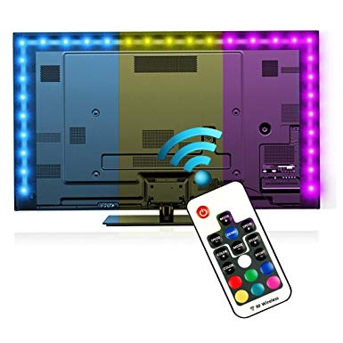 LED TV Backlight,Reignet 6.6ft RGB Bias Lighting for 40-60 inch HDTV, USB Powered LED Light Strip with RF Remote for Flat Screen TV PC