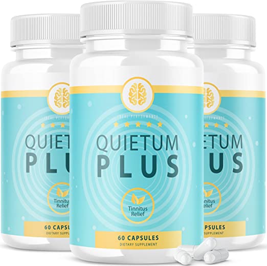 (3 Pack) Quietum Plus Tinnitus Relief Supplement Reduce Ear Ringing Advanced Formula (180 Capsules)