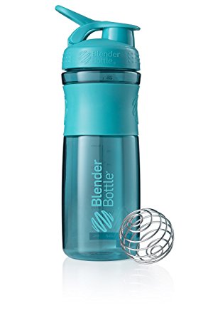 BlenderBottle SportMixer Tritan Grip Shaker Bottle, Teal/Teal, 28-Ounce