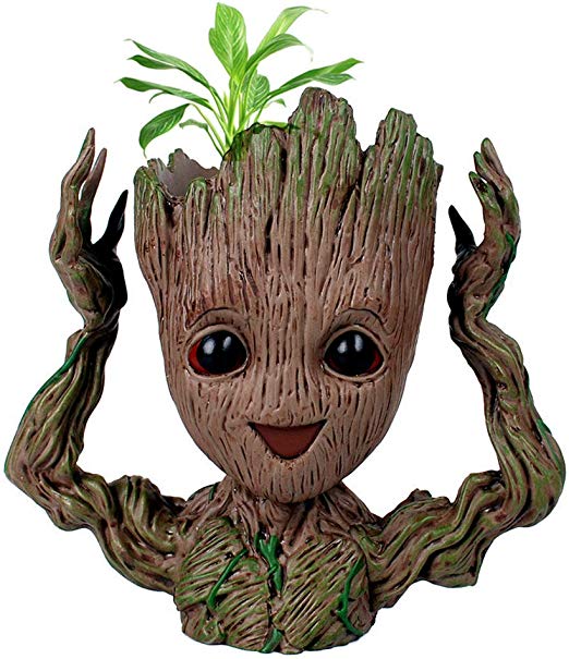 6.3inch Guardians of The Galaxy Baby Groot Flowerpot Tree Man Pen Holder or Flower Pot with Drainage Hole Perfect for a Tiny Succulents Plants Gift Ideas