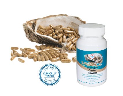 Premium Oyster Powder - 60 Capsules - Zinc and trace element benefits from oyster meat extraction
