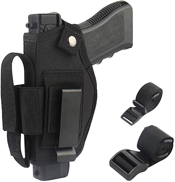 DMAIP Concealed Carry Holster IWB OWB Car Holster with Magazine Slot and 2 Strap Mounts for Right and Left Hand Gun Accessories