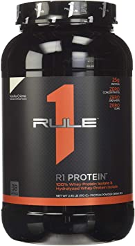Rule 1 R1 Protein Isolate 38 serv Vanilla Cream 2.4lbs 2.4 pound (FID56089)