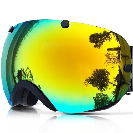 Zionor Lagopus Snowmobile Snowboard Skate Ski Goggles with Detachable Lens