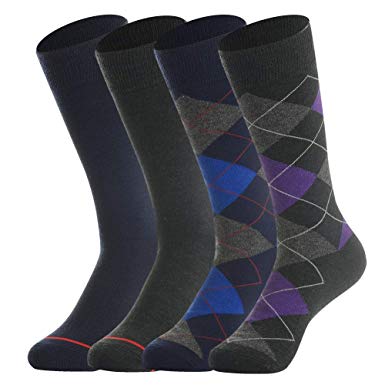 Men’s Wool Socks,Merino Wool Dress Socks by Bonangel, Winter Thermal Socks,Lightweight,Solid Color & Argyle,Gift for Men