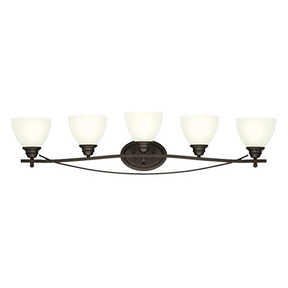 Westinghouse Lighting 6303600 Elvaston Five-Light Indoor Wall Fixture, Oil Rubbed Bronze Finish with Frosted Glass