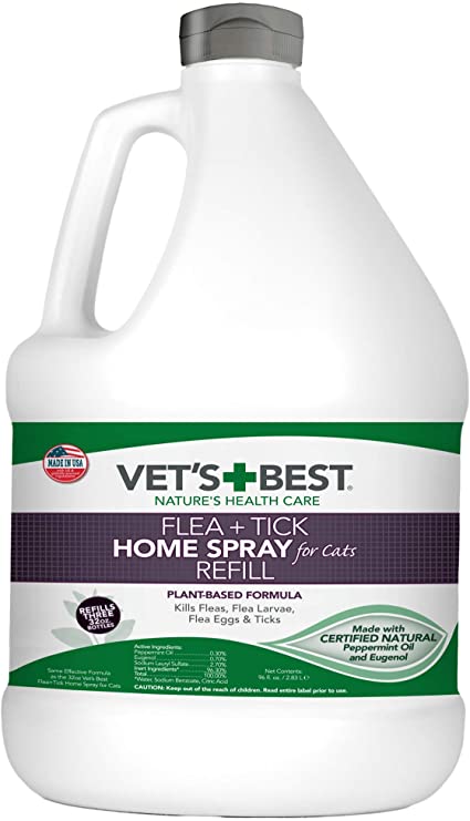 Vet's Best Flea and Tick Home Spray for Cats | Flea Treatment for Cats and Home | Flea Killer with Certified Natural Oils