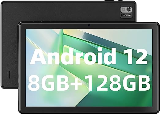 SGIN 10.1 Inch Tablet Android 12, 8GB RAM 128GB SSD (TF 256GB), Octa-Core Processor, 5MP 8MP Camera, 1920x1200 FHD IPS, 6000 mAh Battery Tablet with TF Card Slot, WiFi, Bluetooth 5.0, GPS, Type-C