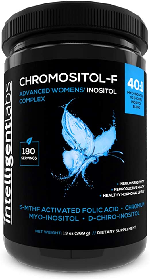 CHROMOSITOL-F Inositol Supplement, 180 Day Supply, Ideal 40:1 Myo-Inositol & D-Chiro-Inositol Blend with Folate & Chromium, 100% Natural and Non GMO