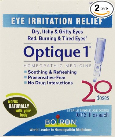 Boiron Homeopathic Medicine Optique Single-Use Drops for Eye Irritations 20-Count Boxes 0013 fl oz Pack of 2