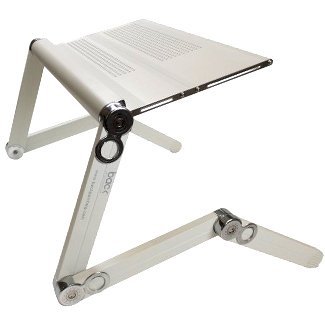 Portable Folding Notebook or Laptop Table - Desk - Tray - Stand (White) with free mouse stand