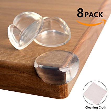 Pinkull 8-Pack Clear Transparent Baby Safety Table Corner Guards With High Resistant Adhesive Gal , Keep Children Safe -Help Protect Against Injuries.