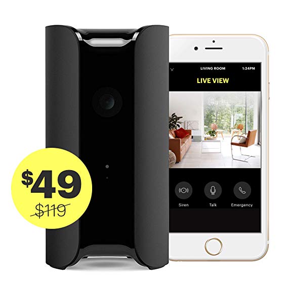 CANARY View: Indoor Security Camera | Home Monitoring, WiFi, Wide-Angle Lens, Motion Alerts, (Save 50% on a 1YR Membership  when activated by 12/31) Works with Alexa & Google Home, Black