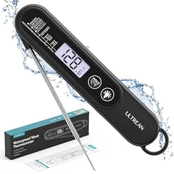 Ultrean Meat Thermometer Instant Read for Grill and Cooking, 3 Seconds Fast Precise Digital Food Thermometer with Backlight, Magnet, Foldable Probe