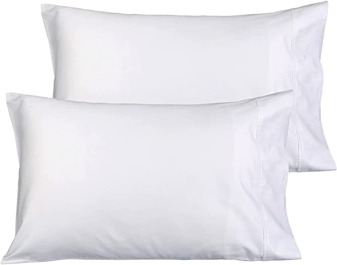 MARQUESS Pillowcase Queen Size, Set of 2 Pillow Cases, 50% Cotton 50% Microfiber Pillowcases Ultra Soft and Premium Quality (White, Queen)