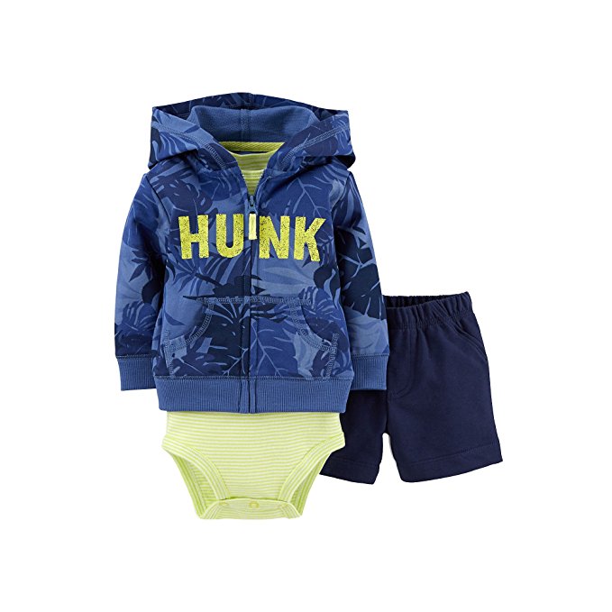 Carter's Baby Boys' 3 Piece Hoodie Set (Baby) - Heather