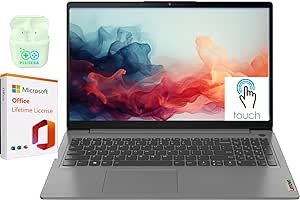 Lenovo ‎Ideapad 3i ‎15.6" Touchscreen Laptop Computer, ‎Windows 11 Home 40GB RAM 1TB SSD, Intel i3-1115G4, FHD ‎1920x1080 Display, Microsoft Office Lifetime License, Plusera Earphone, Arctic Grey