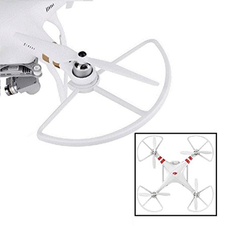 TELESIN Advanced Professional Tool Free Quick Release Disconnect Propeller Protector Snap On/Off Prop Guards for DJI Phantom 3 Standard,Advanced and Professional Drones (4pcs ,White)