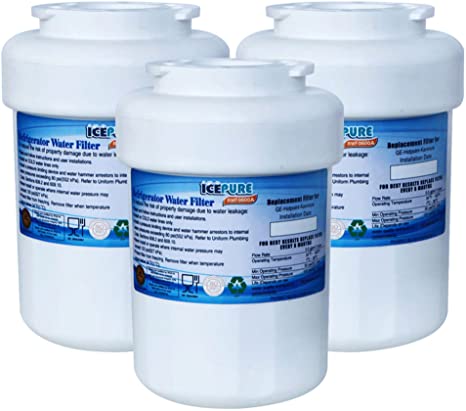 Icepure Replacement Refrigerator water filter for GE MWF,MWFP,MWFA,MWFAP,MWFINT,GWF,GWF01,GWF06,GWFA,HWF,HWFA,FMG-1 Refrigerator water filter 3PACK