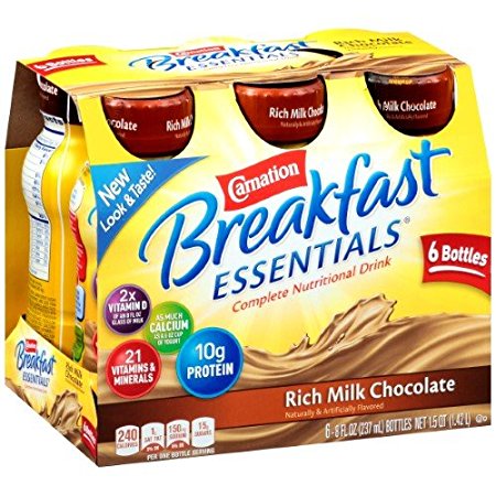 Carnation Breakfast Essentials Ready to Drink, Chocolate, 8 Fluid Ounce (Pack of 6)