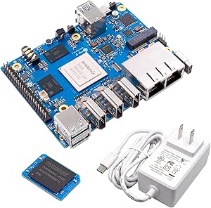 Orange Pi 5 Plus 32GB with 256GB eMMC Module Rockchip RK3588 8 Core 64 Bit Single Board Computer, 2.4GHz Frequency AI Accelerator NPU Run Orange Pi OS, Android, Linux (Pi 5 Plus 32G Supply 256GB eMMC)