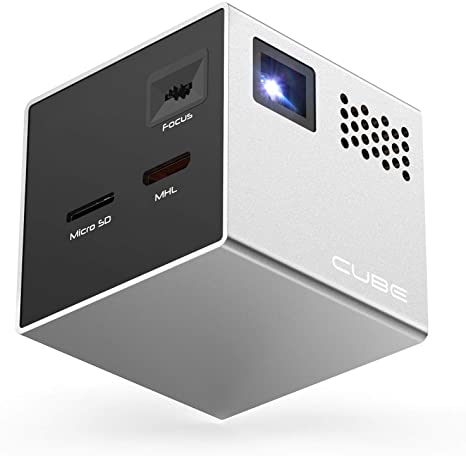 RIF6 Cube, mobiler LED-Projektor, 854 x 480 Pixel, 50 Lumen, microSD, MHL, HDMI