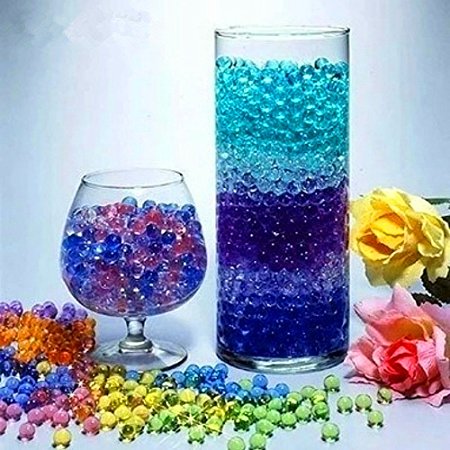 10 Pack Decoration Vase Filler - Transparent Reuseable Water Beads Gel - 10 Colors (2000 beads)，YOU are the "designer" !!! (mix color) HD020