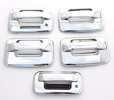 EZ MOTORING Chrome Door Handle & Tailgate Covers with keypad & w/o psg keyhole for 2004-2014 Ford F-150 F150 (4 Doors)