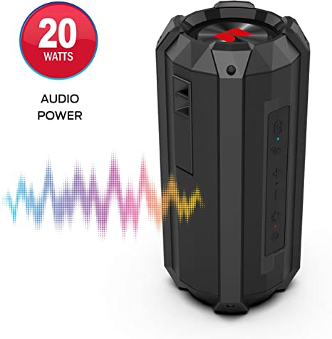 Monster Drift Waterproof Bluetooth Speaker, 20 Watts, Sync 2 EZ-Sync Speakers, Up to 12 Hours of Playtime, Speakerphone, IPX7 Waterproof, RGB LED Lights