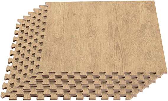 We Sell Mats Forest Floor Farmhouse Collection 3/8 Inch Thick Printed Wood Grain Mats, 24 in x 24 in