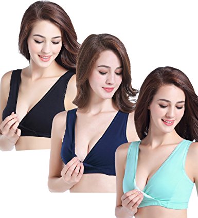 CAKYE 3 Pack Women's Maternity Nursing Bra For Sleep and Breastfeeding