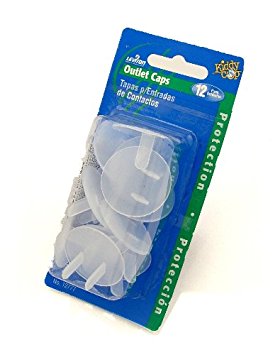 Leviton 12777 Outlet Protector Safety Caps, 12 Pieces, Clear