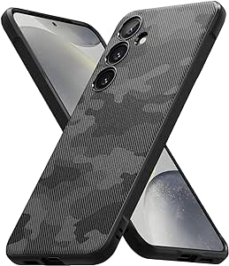 Ringke Onyx Design Compatible with Samsung Galaxy S24 Plus Case (2024), [Firm Grip] Non-Slip Anti-Fingerprint Phone Case, Rugged Shockproof Cover with Camouflage Design - Camo Black