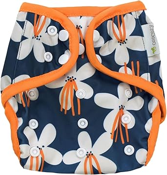 OsoCozy One Size Reusable Cloth Diaper Covers - Adjustable Snap Fit & Double Leg Gussets. Fits Babies from 8-35 Pounds.