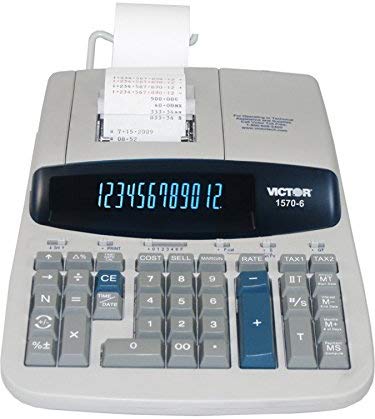 Victor 15706 1570-6 Two-Color Ribbon Printing Calculator, Black/Red Print, 5.2 Lines/Sec