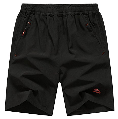 TBMPOY Men's Sports Outdoor Quick Dry Shorts Zipper Pockets