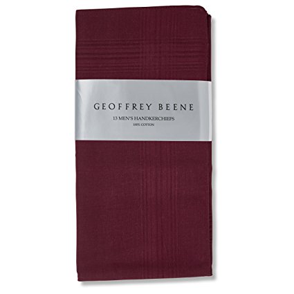 Geoffrey Beene 13 Pack Fine Men's Handkerchiefs 100% Cotton