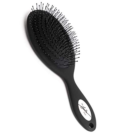 Detangling Brush for Hair Extensions by The Hair Shop, 909 Detangler Brush for Dry or Wet Hair, Combs, Glides Thru Natural, Curly, Tangled Hair for Men and Women, Safe for Remy Human Hair Extensions
