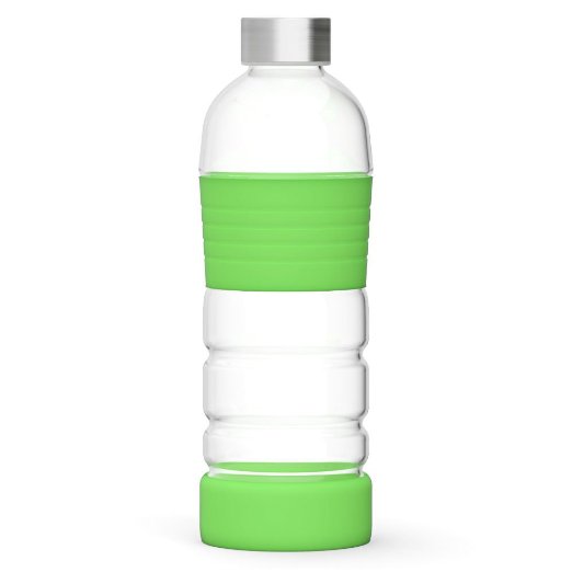 Xtremeglas Duo 32 oz Spillproof Leakproof Glass Water Bottle with Silicone Sleeves Recyclable BPA Free! ONE BOTTLE PER PACKAGE!