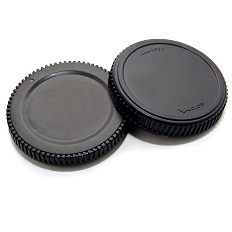 Olympus compatible Micro Four Thirds Rear Lens Cap & Body Cap for Olympus Pen E-P1, E-P2, E-P3, E-PL1, E-PL2, E-PL3, E-PL5, E-PM1, E-PM2