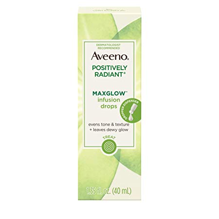 Aveeno Positively Radiant Maxglow Infusion Drops With Moisture Rich Soy & Kiwi Complex, 1.35 Fluid Ounce