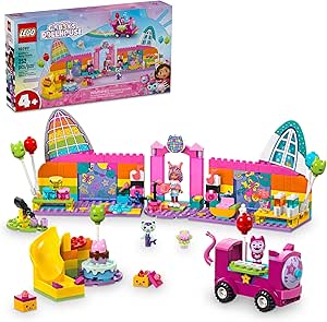 LEGO Gabby’s Dollhouse Gabby’s Party Room Disco Playset for Kids, DJ Entertainment Toy with Slide, Pink Car, and Animal Figures, Creative Role Play for Girls and Boys Ages 4 and Up, 10797