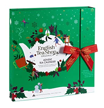 English Tea Shop - Book Style Green- Advent Calendar - 25 Pyramid Tea Bags, 50g